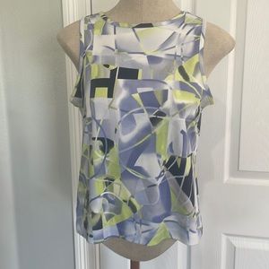 New balance tank top geometric print sleeveless blue Womens size M medium